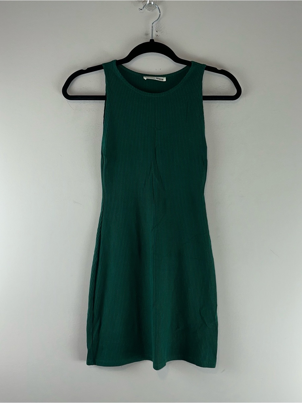 Reformation Jeans Kris Green Ribbed Bodycon Mini Dress Size XS